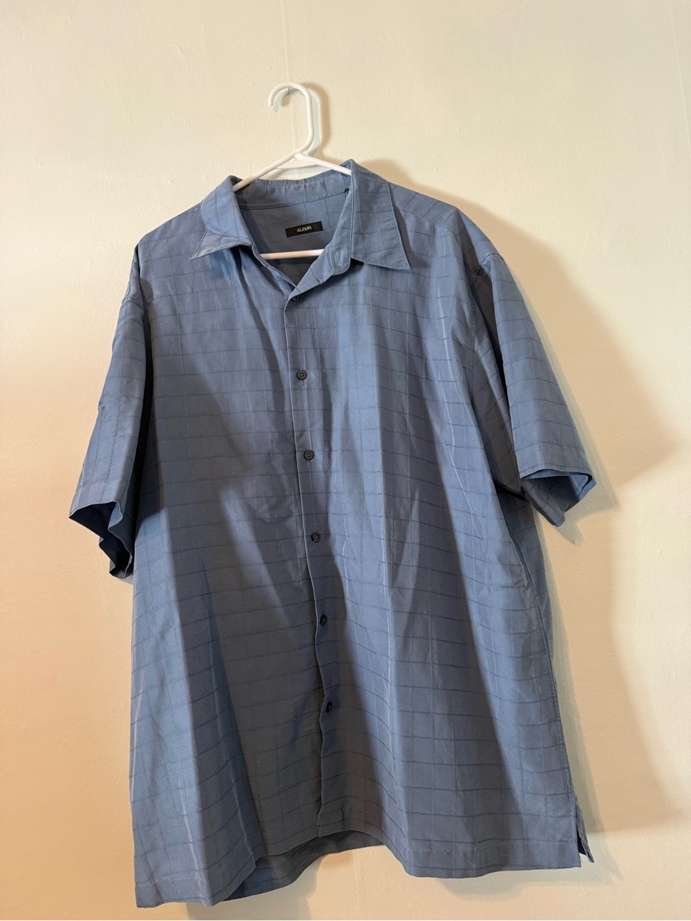 Alfani Men's Grid Short Sleeve Shirt Size XXL Like New